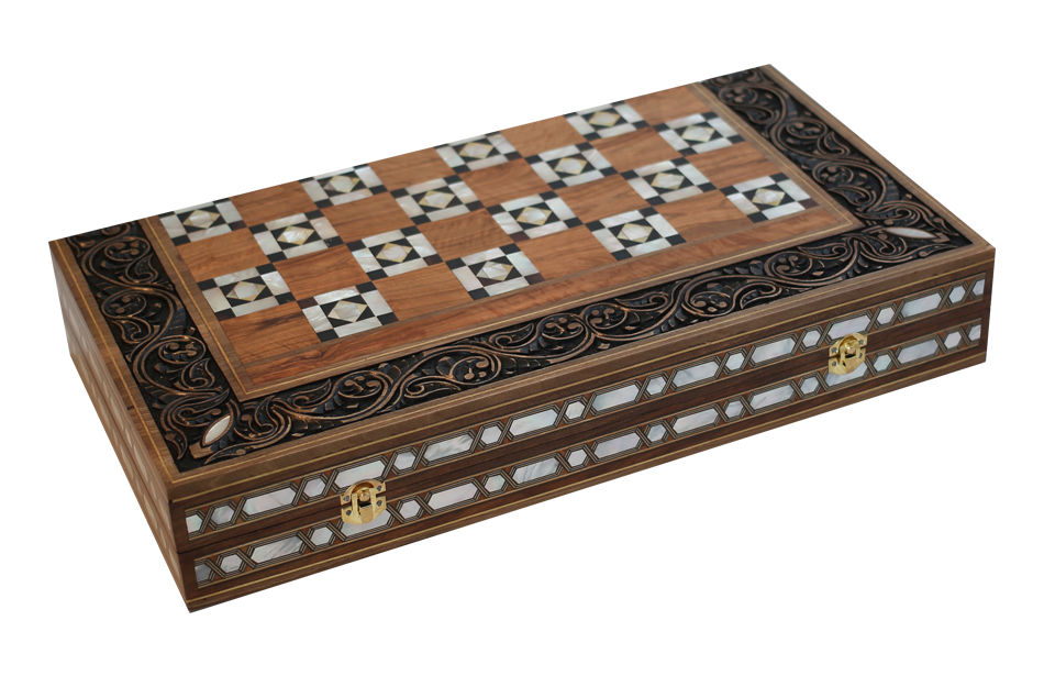 Details about   2 in 1 Backgammon board inlaid Mother of Pearl Backgammon Egyptian Chess 