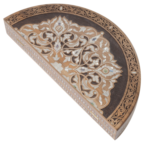 Luxury round Backgammon with floral Motiv