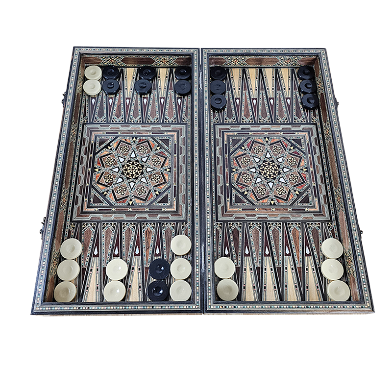 Ornament Mosaic backgammon inlaid with mother of pearl